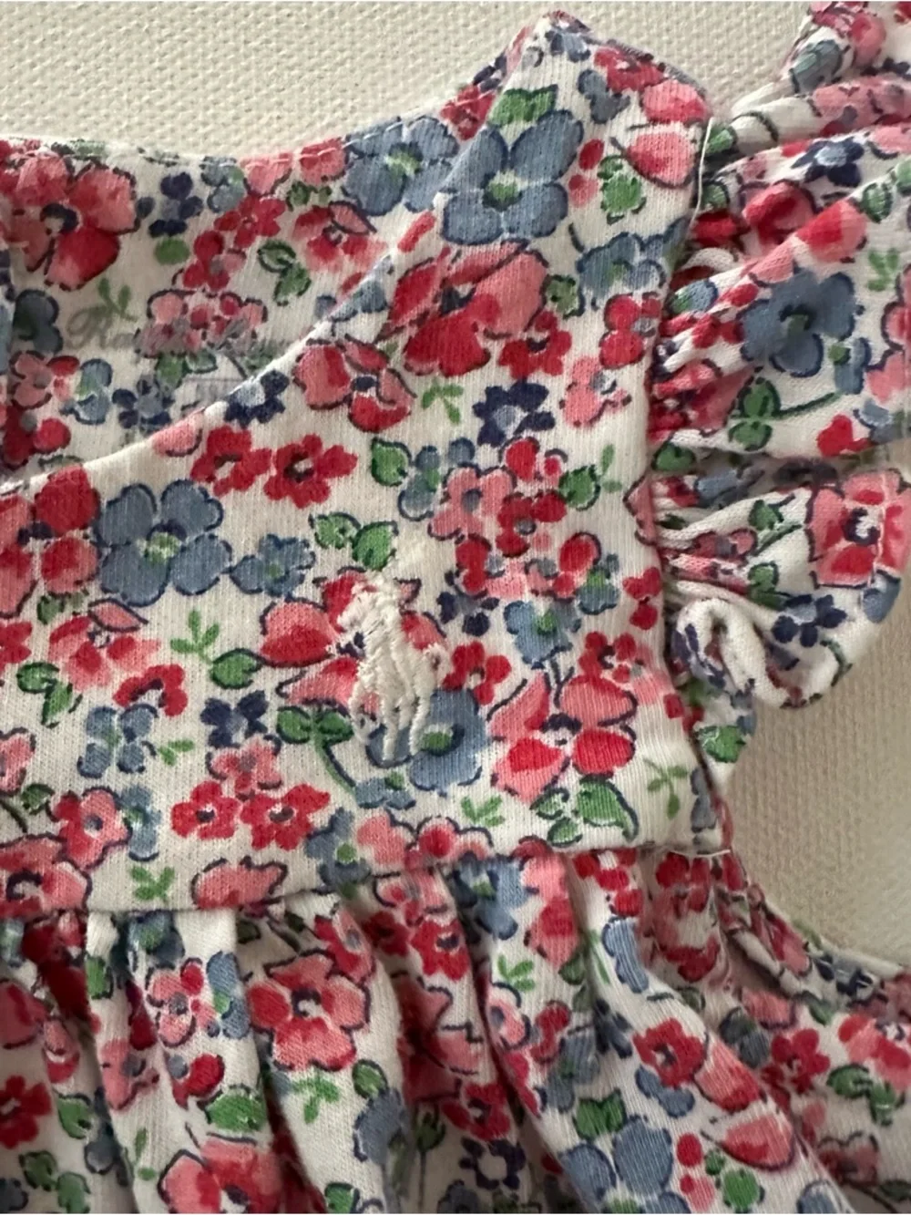 Ralph Lauren 3 Months Baby Girl Floral Romper Ruffle Spring Summer